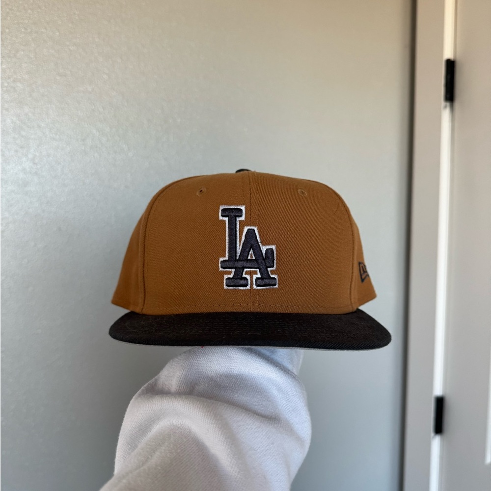 Brown and Black LA hat